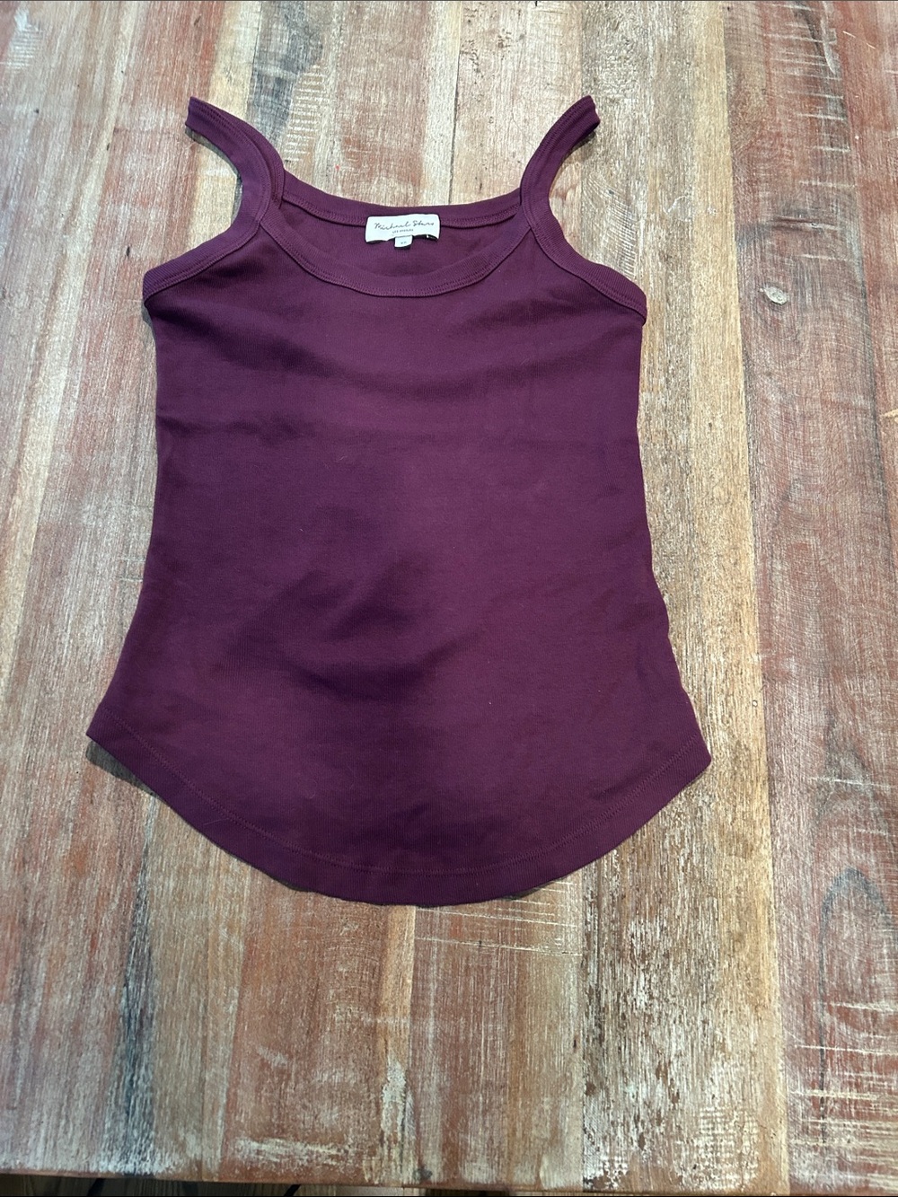 Michael Stars Plum Scoop Neck Ribbed Tank